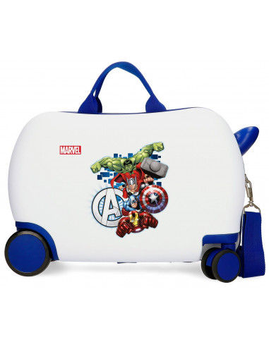 MALETA INF.ABS 4R.(2 MULTI.) 45CM. AVENGERS ATTACK BLANCO